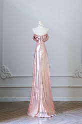 Pretty A Line Off The Shoulder Sequin Pink Long Semi Formal Prom Dresses Evening Gowns